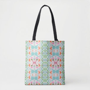 Amerikaans patroon. Ikat naadloos afdrukken. Vinta Tote Bag