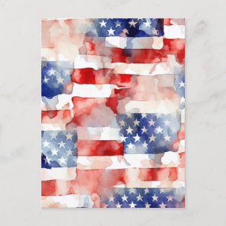 Amerikaans patroon van waterverf onder Amerikaanse Briefkaart