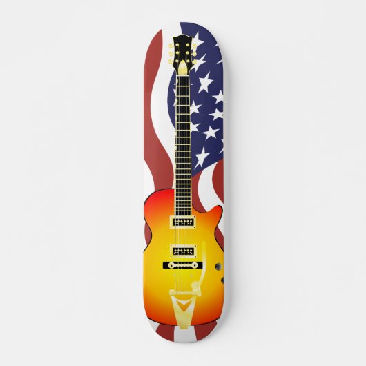 Amerikaans pictogram Electric Guitar Sunrise Skateboard (Voorkant)