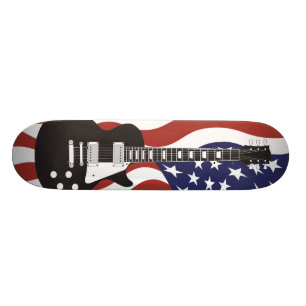 Amerikaans pictogram Elektrisch gitaarzwart Skateboard