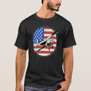 Amerikaans piloot-vliegtuig met Vlaggenvliegtuig,  T-shirt