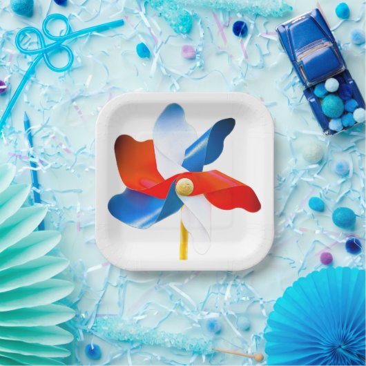 Amerikaans Pinwheel Papieren Bordje (Feest)