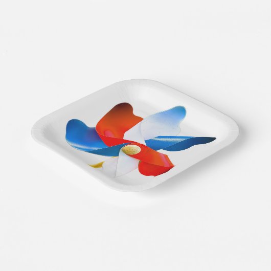 Amerikaans Pinwheel Papieren Bordje (Gebogen)