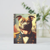 Amerikaans Pit Bull Terrier schilderij Briefkaart (Staand voorkant)