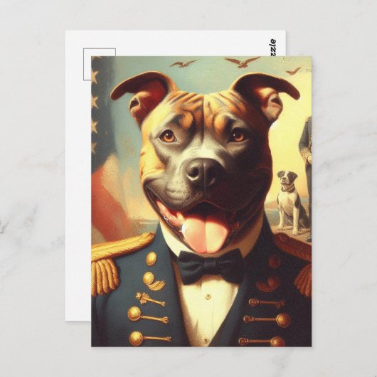  Amerikaans Pit Bull Terrier schilderij Briefkaart (Voorkant / Achterkant)