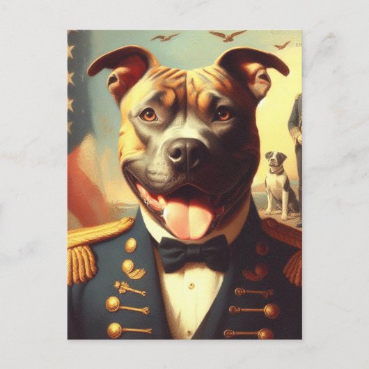 Amerikaans Pit Bull Terrier schilderij Briefkaart (Voorkant)