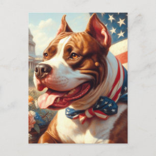 Amerikaans Pit Bull Terrier schilderij Briefkaart