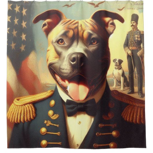  Amerikaans Pit Bull Terrier schilderij Douchegordijn (Voorkant)