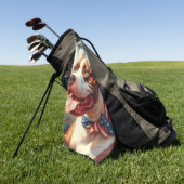  Amerikaans Pit Bull Terrier schilderij Golfhanddoek (Groen)