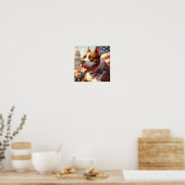  Amerikaans Pit Bull Terrier schilderij Poster (Keuken)