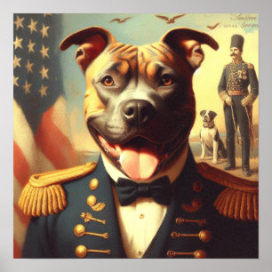 Amerikaans Pit Bull Terrier schilderij Poster