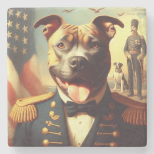 Amerikaans Pit Bull Terrier schilderij Stenen Onderzetter