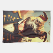 Amerikaans Pit Bull Terrier schilderij Theedoek (Horizontaal)