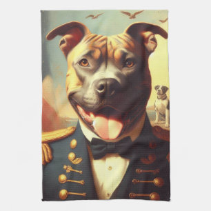  Amerikaans Pit Bull Terrier schilderij Theedoek