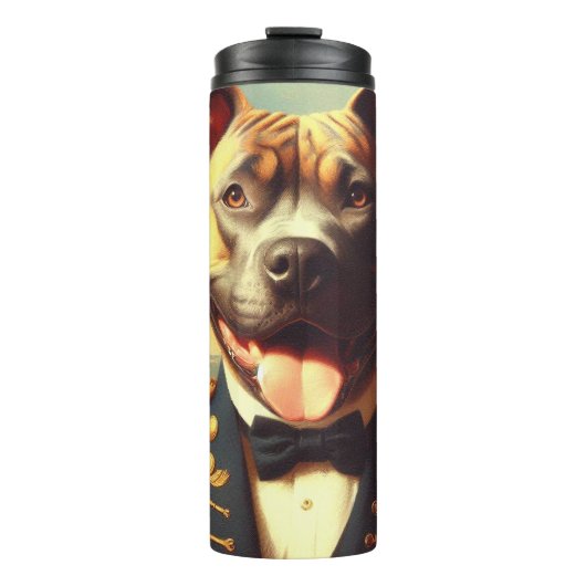 Amerikaans Pit Bull Terrier schilderij Thermosbeker (Voorkant)