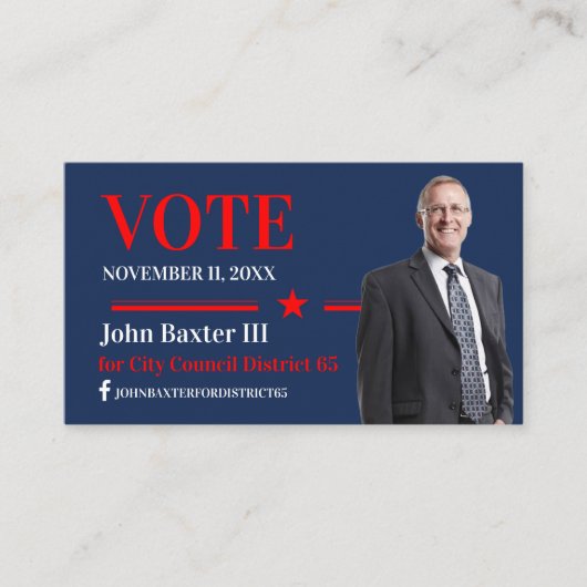 Amerikaans Politiek Kantoor Visitekaartje (Voorkant)