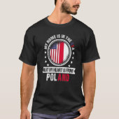 Amerikaans Pools vlaghart uit Polen, Amerikaans Pa T-shirt (Voorkant)