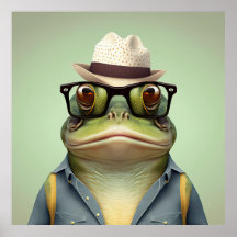 Amerikaans Poster Bullfrog Hipster