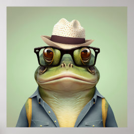 Amerikaans Poster Bullfrog Hipster