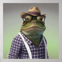 Amerikaans Poster Bullfrog Hipster