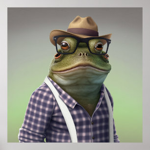 Amerikaans Poster Bullfrog Hipster