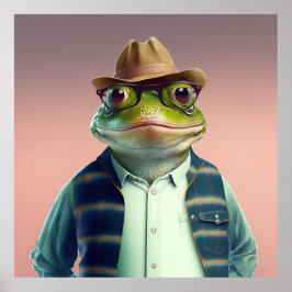 Amerikaans Poster Bullfrog Hipster