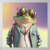 Amerikaans Poster Bullfrog Hipster (Voorkant)