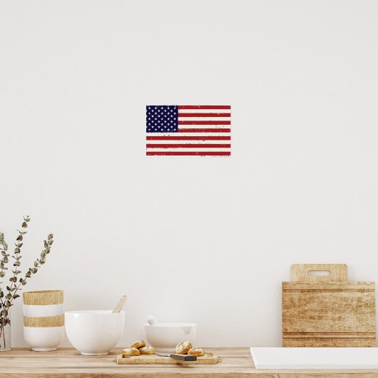 Amerikaans Poster van Amerikaanse vlag (Keuken)