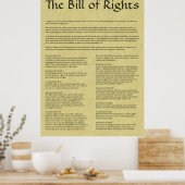 Amerikaans Poster van de Bill of Rights (Keuken)