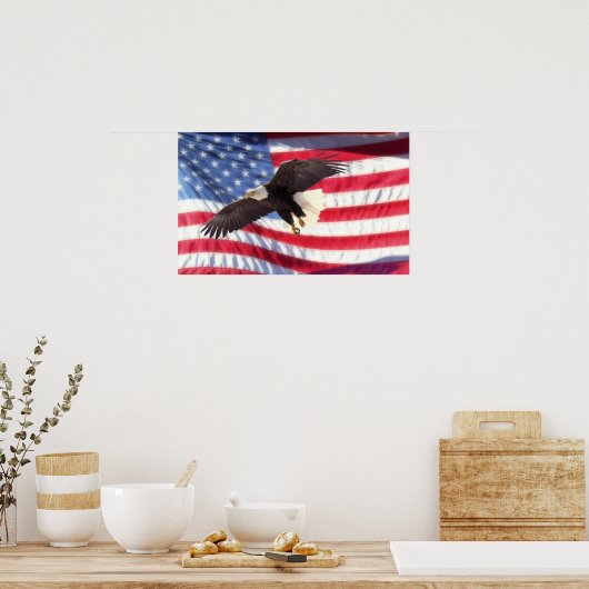 Amerikaans Poster van Eagle en Vlag (Keuken)