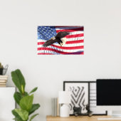 Amerikaans Poster van Eagle en Vlag (Thuiskantoor)