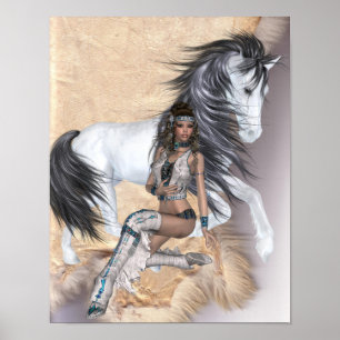 Amerikaans Poster van prinses en paarden