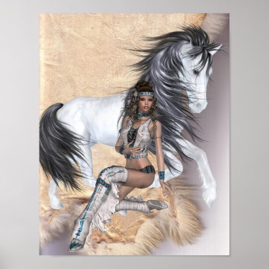 Amerikaans Poster van prinses en paarden (Voorkant)