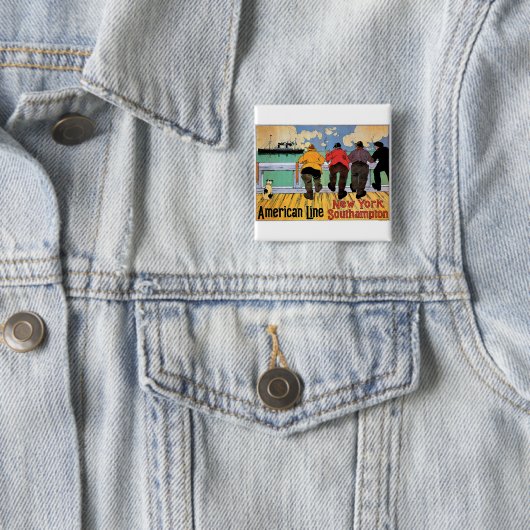 Amerikaans Poster Vierkante Button 5,1 Cm (In situ)