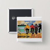 Amerikaans Poster Vierkante Button 5,1 Cm (Voorkant /achterkant)