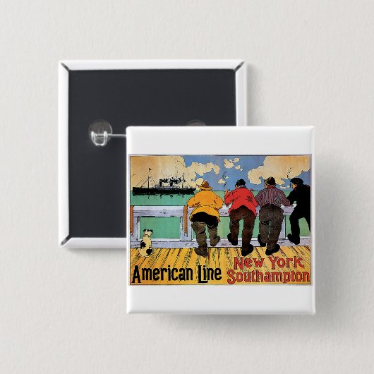 Amerikaans Poster Vierkante Button 5,1 Cm (Voorkant /achterkant)