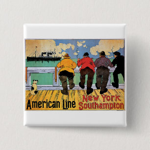 Amerikaans Poster Vierkante Button 5,1 Cm