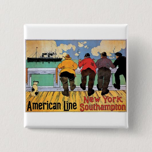 Amerikaans Poster Vierkante Button 5,1 Cm (Voorkant)