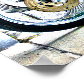 Amerikaans Poster voor motorfietsen buiten het caf (Hoek)