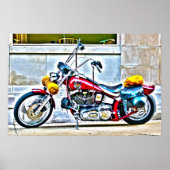 Amerikaans Poster voor motorfietsen buiten het caf (Voorkant)