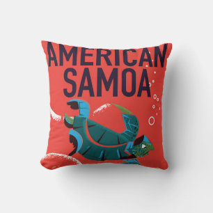 Amerikaans poster voor reizen door Samoa Vintage Kussen