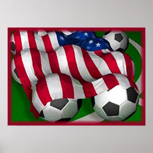 Amerikaans Poster voor Vlag en Voetbal (Voorkant)