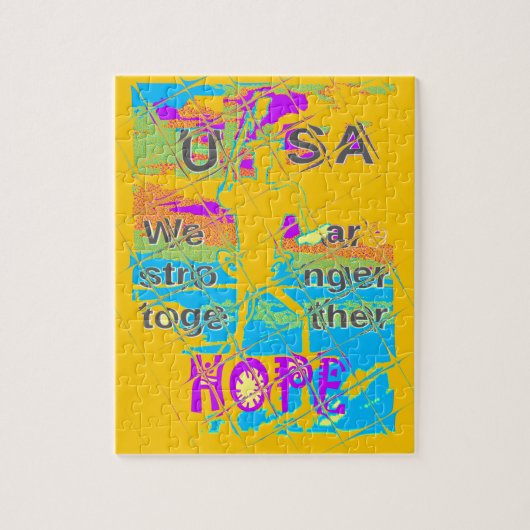 Amerikaans prachtig vormgegeven tekstontwerp legpuzzel (Verticaal)