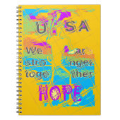 Amerikaans prachtig vormgegeven tekstontwerp notitieboek (Voorkant)