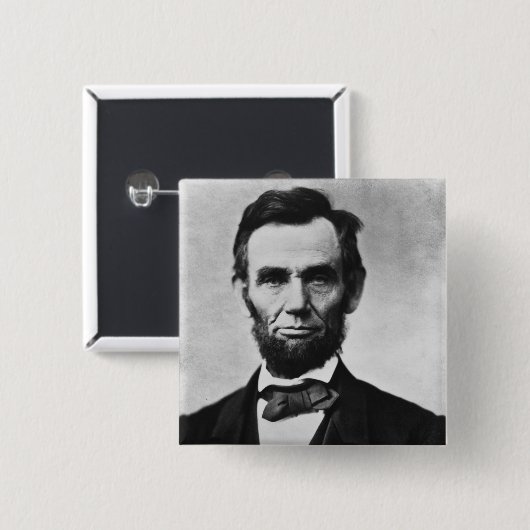 Amerikaans president Abraham Lincoln, Burgeroorlog Vierkante Button 5,1 Cm (Voorkant /achterkant)