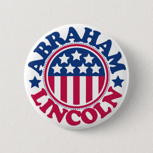 Amerikaans President Abraham Lincoln Ronde Button 5,7 Cm
