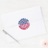 Amerikaans President Franklin Roosevelt Ronde Sticker (Envelop)