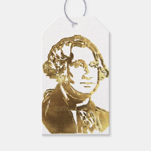 Amerikaans President George Washington Portrait Go Cadeaulabel (Voorkant)
