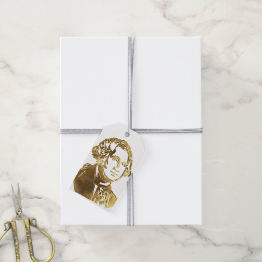 Amerikaans President George Washington Portrait Go Cadeaulabel (Met Touw)