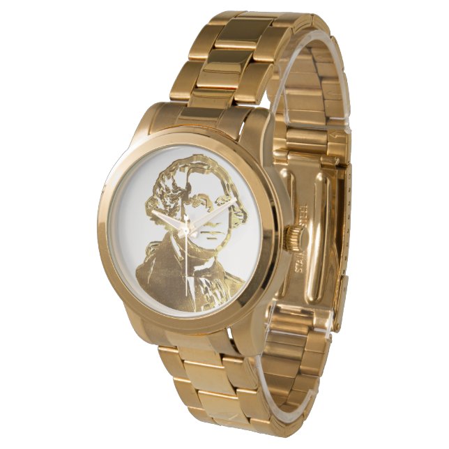 Amerikaans President George Washington Portrait Go Horloge (Gekanteld)